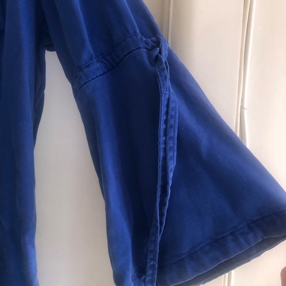 ❤️NWT Max Jeans Cobalt Blue Open Front Lightweight Jacket Long Bell Sleeve Sz M - Picture 3 of 8